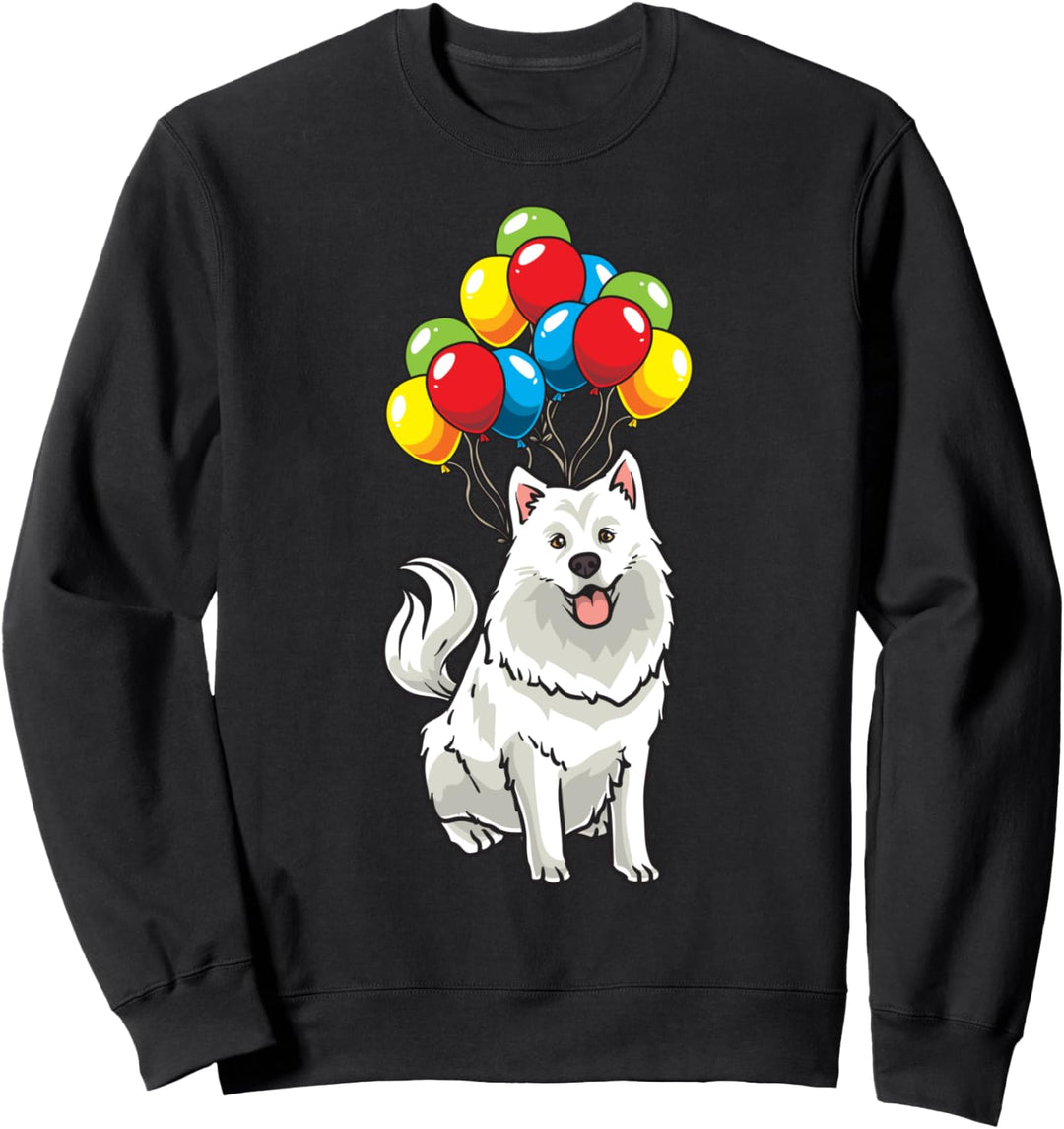 Samojede Hund mit Luftballons lustig Sweatshirt