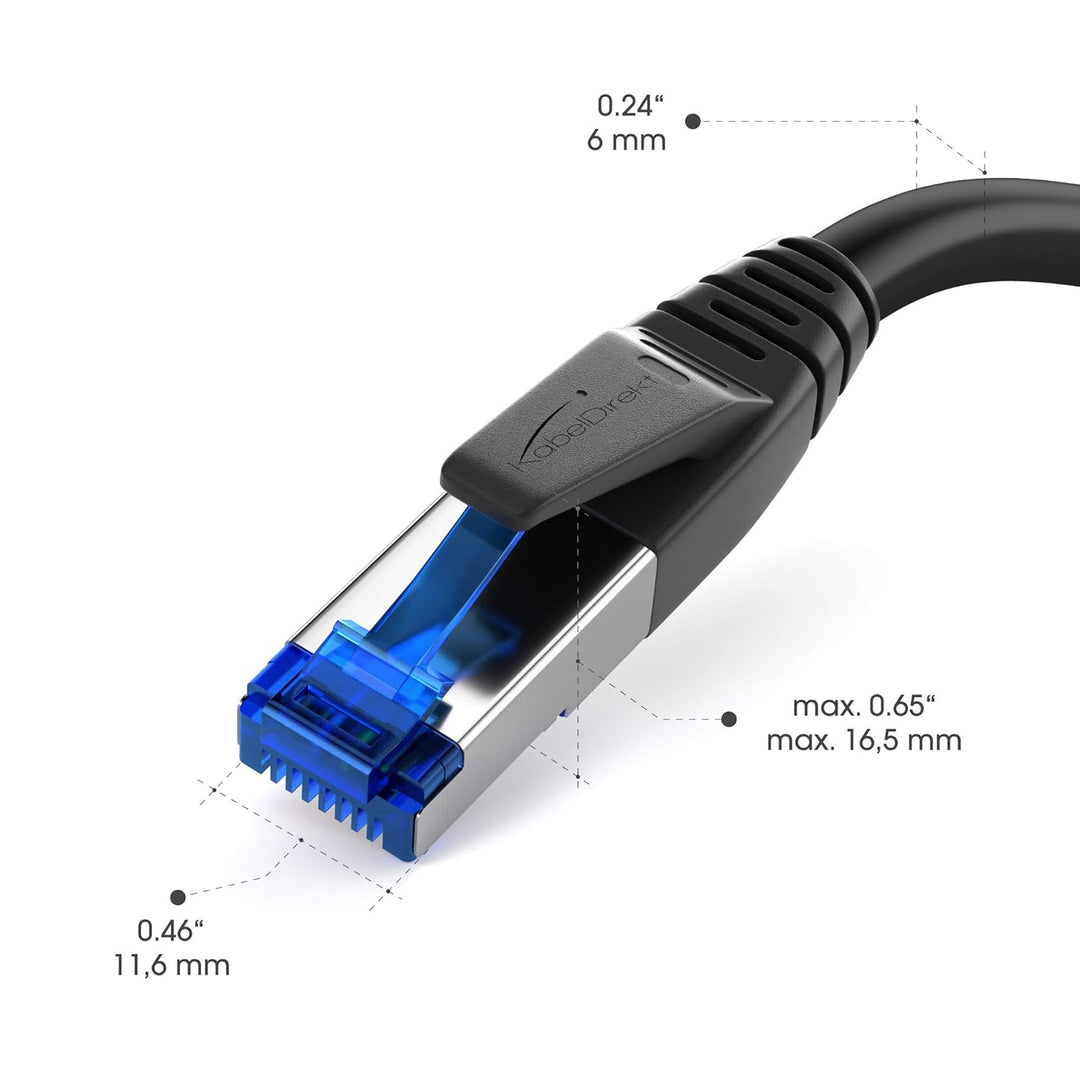 KabelDirekt – Cat 7 Netzwerkkabel, bruchfest konstruiert – 10 m – 10 Gigabit Lan Kabel & Ethernet Ka