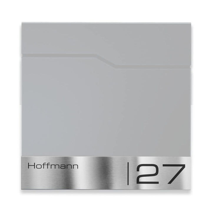 Metzler Edelstahl Briefkastenschild - V2A Edelstahl-Leiste für Enno Briefkästen - Selbstklebende Ruc