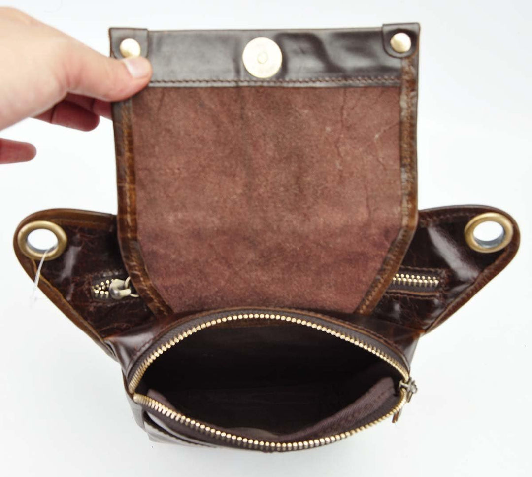 Le'aokuu Herren Echtes Leder Tasche Beinbeutel Beintasche Aussenbeintasche Beinbeuteltasche Reisen H