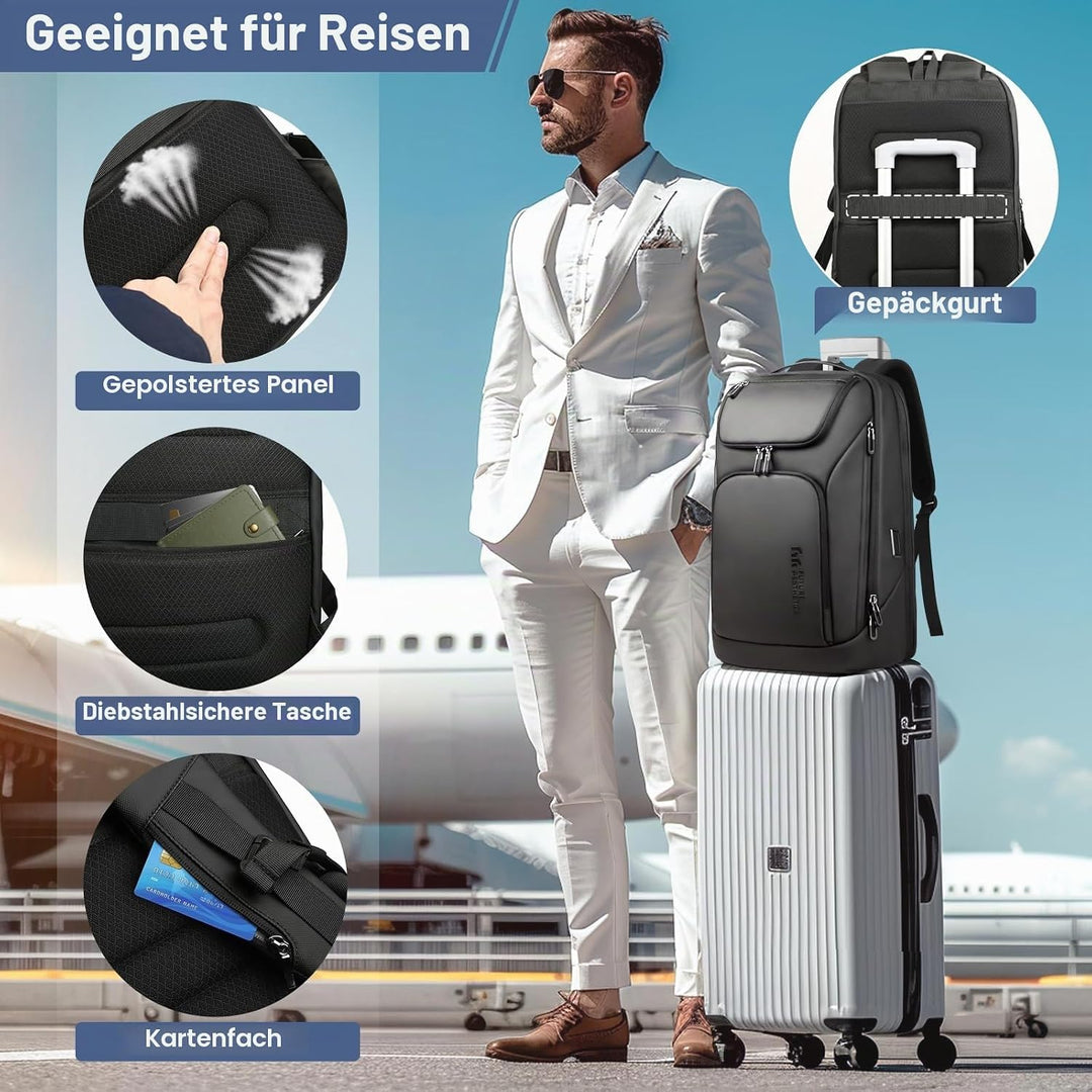 Rucksack Herren Gross 30L Laptop Rucksack 17,3 zoll Business Rucksack Wasserdicht Reiserucksack mit