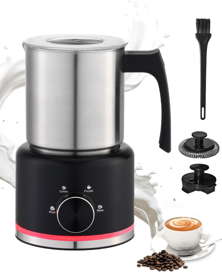 Automatischer Milchaufschäumer Elektrisch 4-in-1, 650ML Edelstahl Milchschäumer mit Auto-Abschaltung
