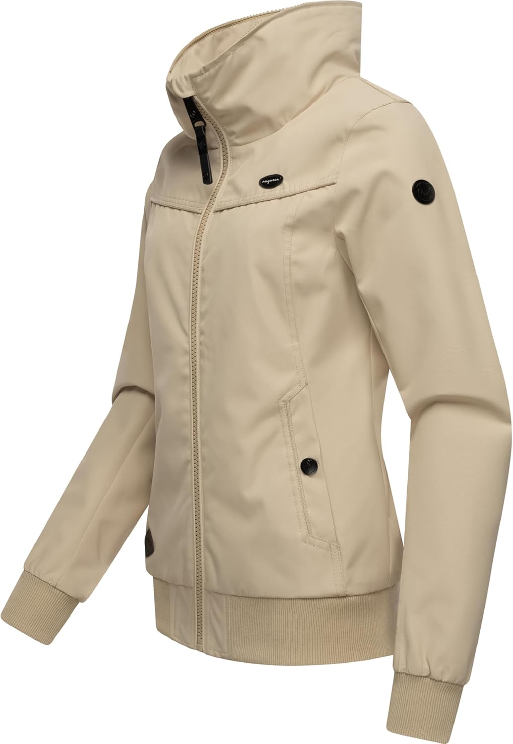 Ragwear Damen Übergangjacke wasserdicht (Wassersäule: 4.000 mm) leichte Jacke kurz mit abnehmbarer K