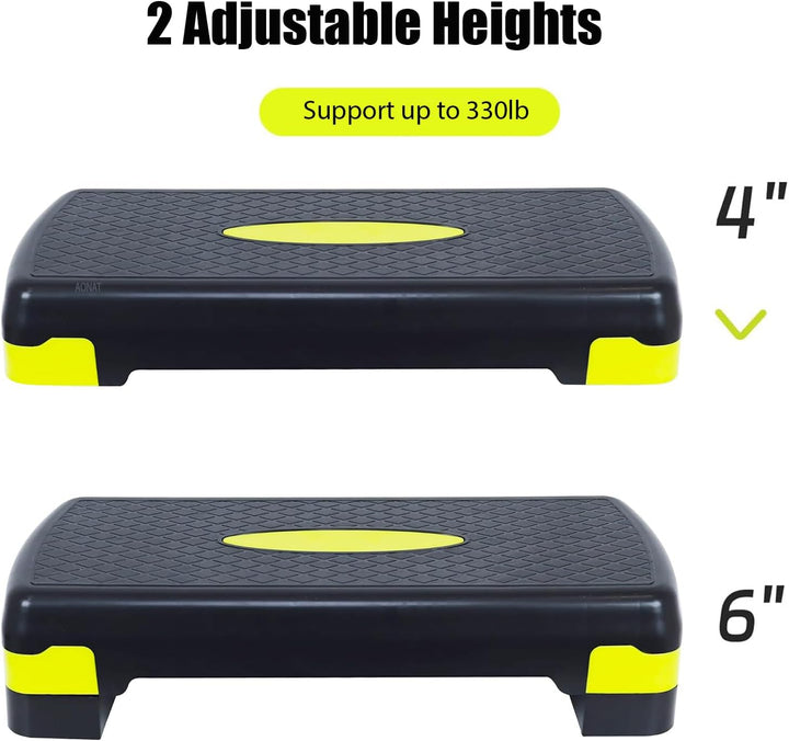 Steppbrett Fitness Aerobic Stepper Höhenverstellbar Step Bench mit 2 Stufen (10/15cm), Hometrainer F