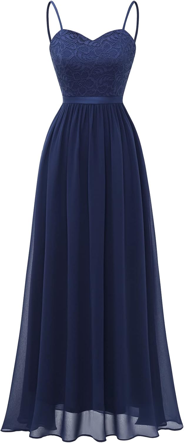 DRESSTELLS Damen Abendkleider Elegant für Hochzeit Brautjungfernkleider Lang Chiffon Brautjungfernkl