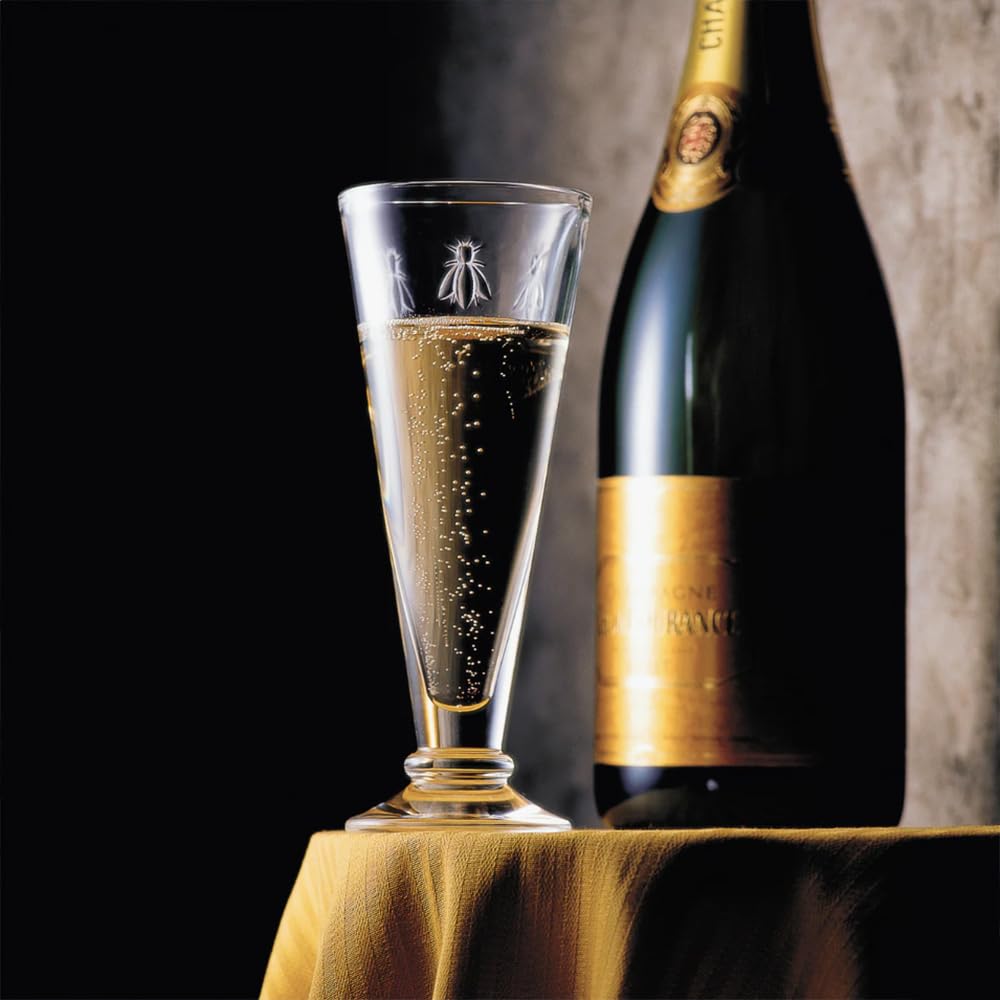 La Rochère Sektglas Biene Klar 150 ml - 6 Gläser - schöne Champagner Gläser mit eleganten Touch Pros