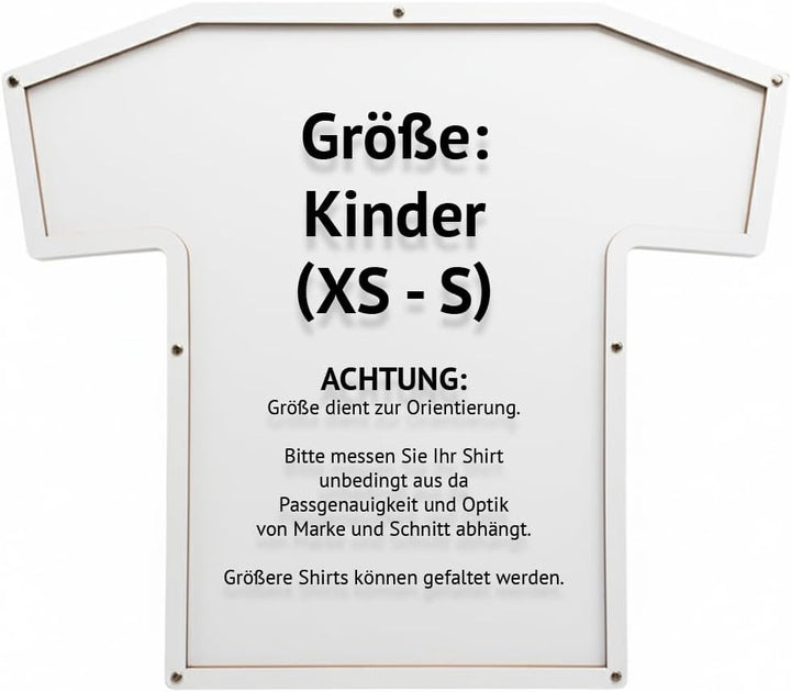 Trikotrahmen in T-Form, Kinder (XS - S), Weiss, für T-Shirts, Fussballtrikots, Sporttrikots, bruchsi
