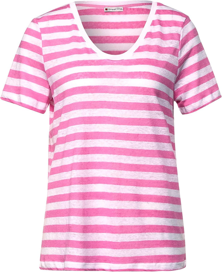 Street One Damen Streifenshirt 38 Cool Pink, 38 Cool Pink