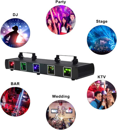 Stroboskop Disco Licht, UKing 4 in 1 RGBW lichteffekte, LED-Projektor Karaoke DJ Perform für Bühnenb