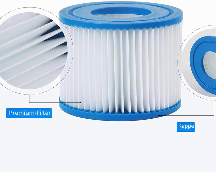 6pcs Spa Filter VI, Stück Filterkartuschen VI für Bestway Miami, Monaco Lay-Z-Spa, Vegas, Palm Sprin