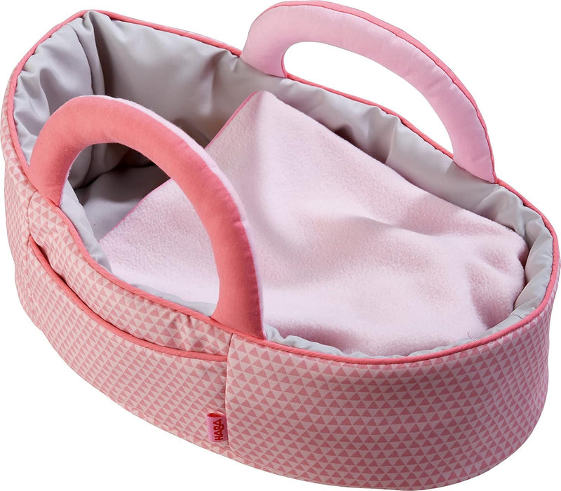 HABA 305072 - Puppentragetasche Rosarot, Puppenzubehör für Babypuppen und HABA-Stoffpuppen, Tragetas