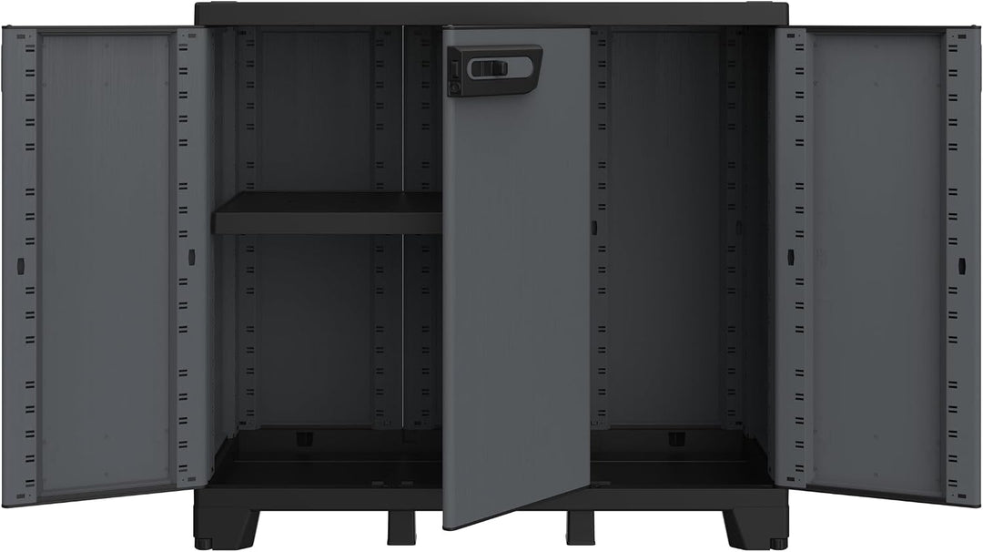 Terry - Ardesia 102B, Schrank mit 3 Türen, vertikaler Trennwand, 1 verstellbarem Regalboden, Steinop