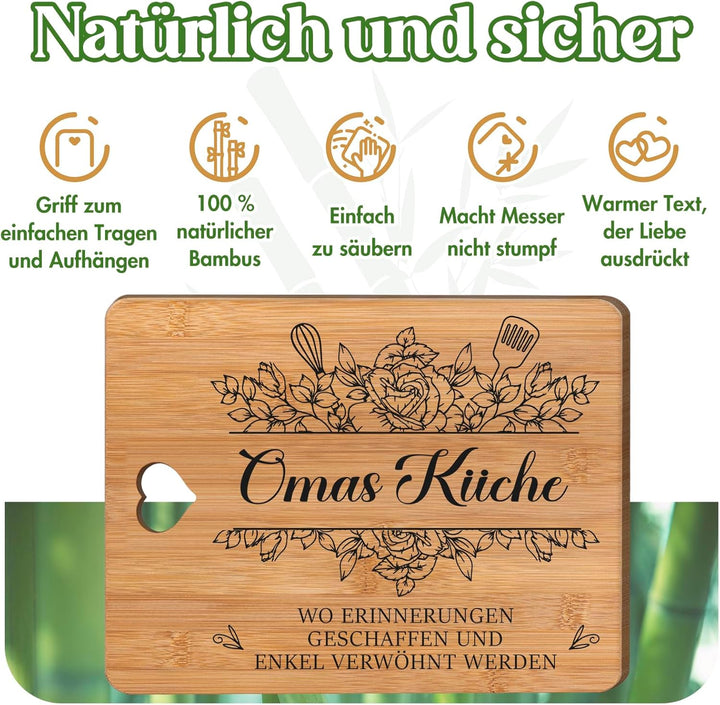 Apjielop Oma Geschenk - Bambus Schneidebrett Geschenk für Oma, Geschenk Oma Geburtstag, Oma Geschenk