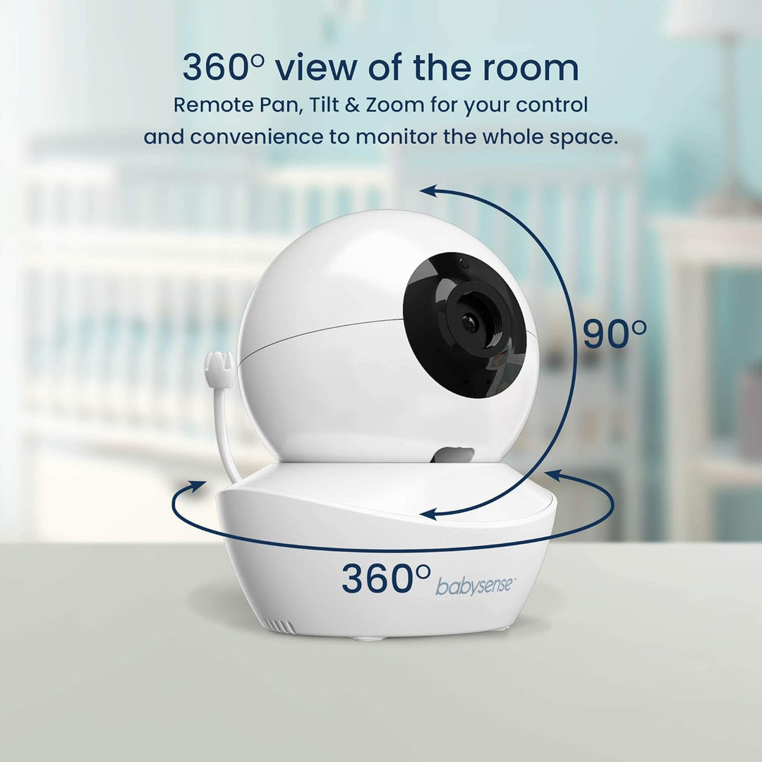 Add on Camera for Babysense Video Baby Monitor HD S2, Remote Pan Tilt Zoom, Two-Way Talk-Back Audio,