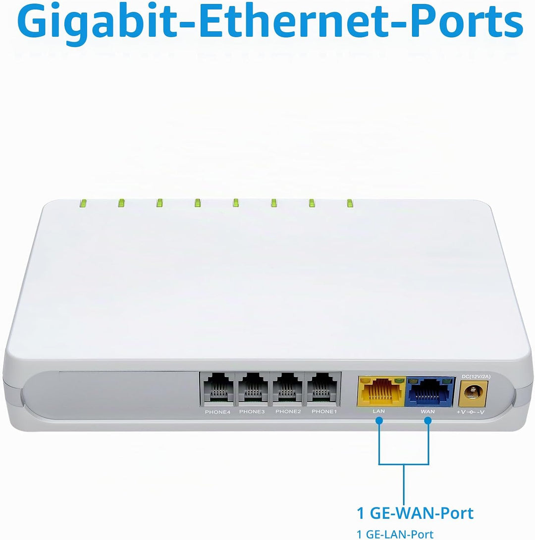 Auerswald 4-Port ATA (Analoger Terminal Adapter), 90089 Der VoIP-Analog-Adapter unterstützt Vier ana