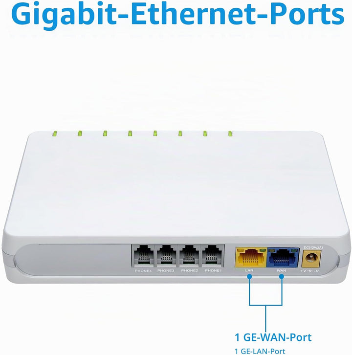 Auerswald 4-Port ATA (Analoger Terminal Adapter), 90089 Der VoIP-Analog-Adapter unterstützt Vier ana