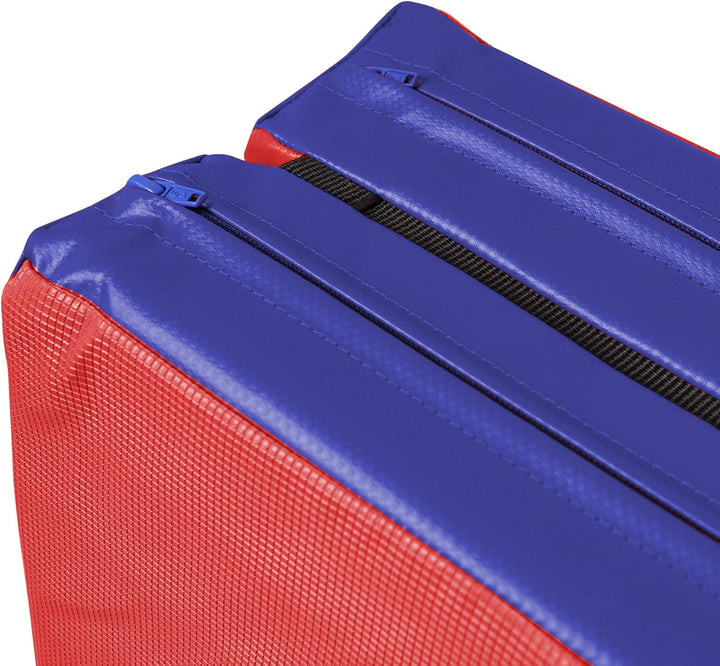 Grevinga® Turnmatte VB 80 | Blau, 200 x 200 cm, Turnen, Klappbar auf 100 x 100 cm Rot-Blau 200 x 100