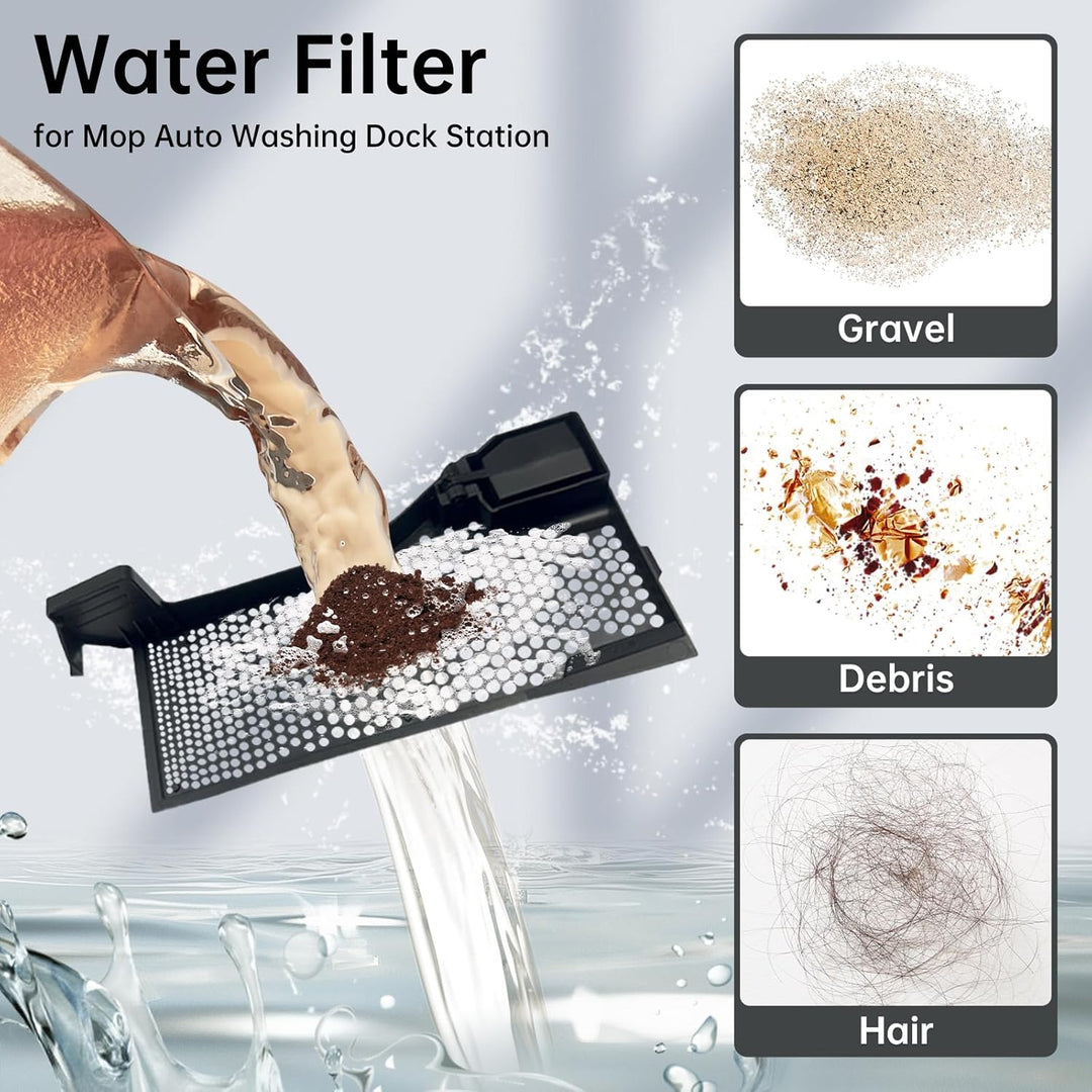 LOVECO 2 Stück Wasserfilter & 1 Reinigungsbürste Ersatzteile Kompatibel mit Roborock S7 Pro Ultra, S