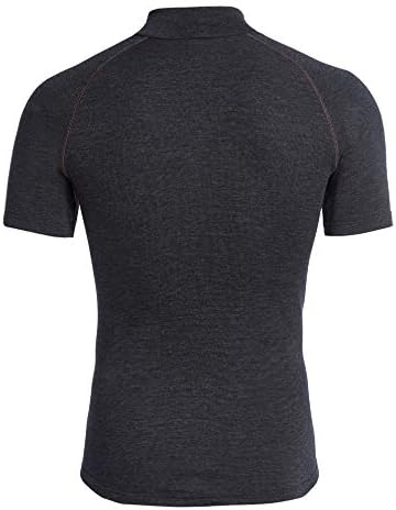 con-ta Thermo Kurzarm Shirt mit Zipper für Herren, wärmendes T-Shirt aus natürlicher Baumwolle, bequ