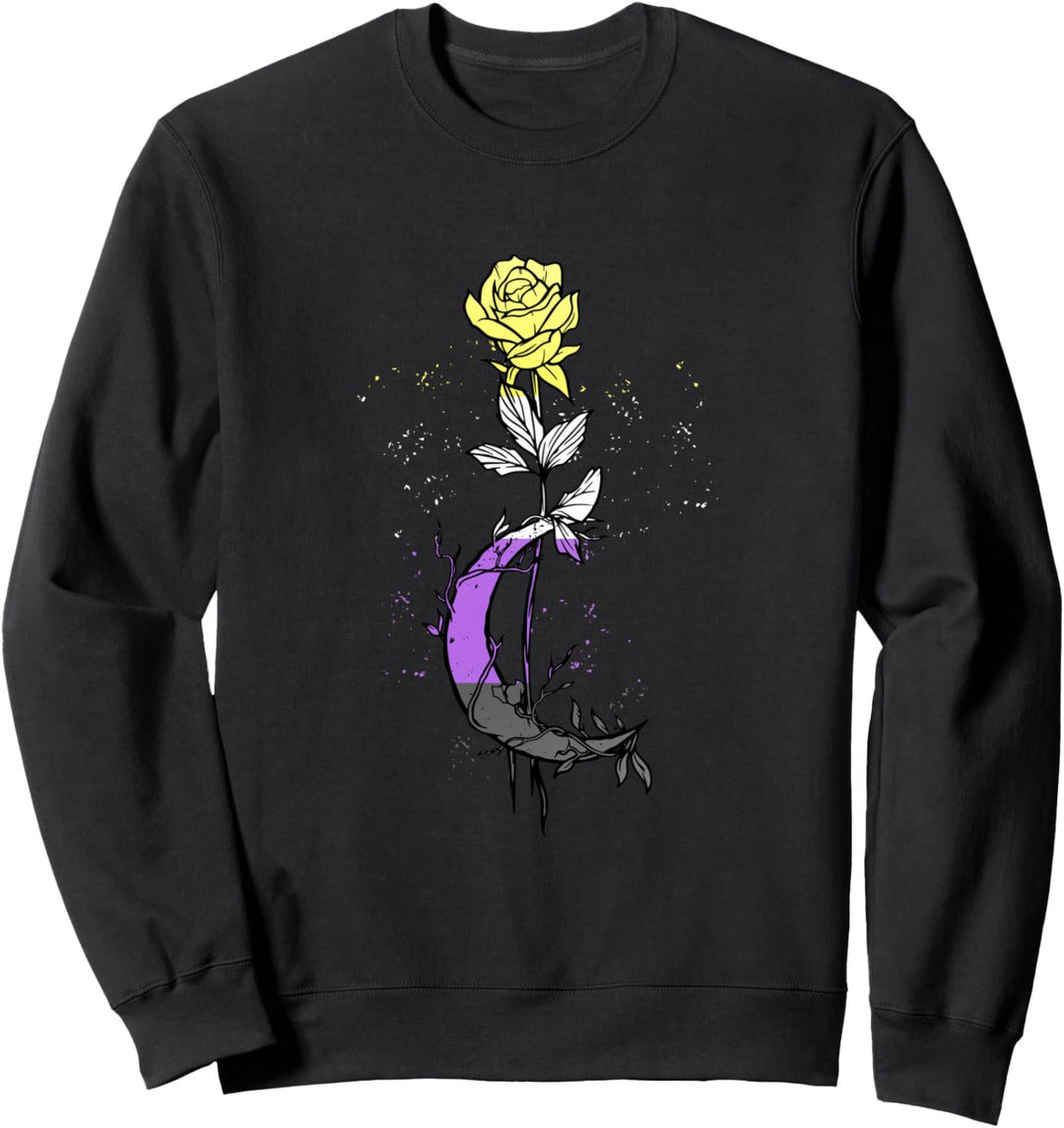Nonbinäre Flagge Mond Rose Nonbinary LGBT Nonbinary Pride Sweatshirt