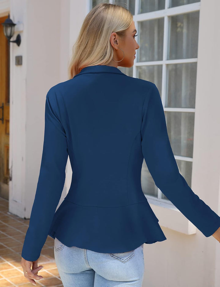 KOJOOIN Damen-Blazer Casual Open Front Cardigan Langarm-Blazer Cardigan Lässiger Arbeits-Blazer Büro