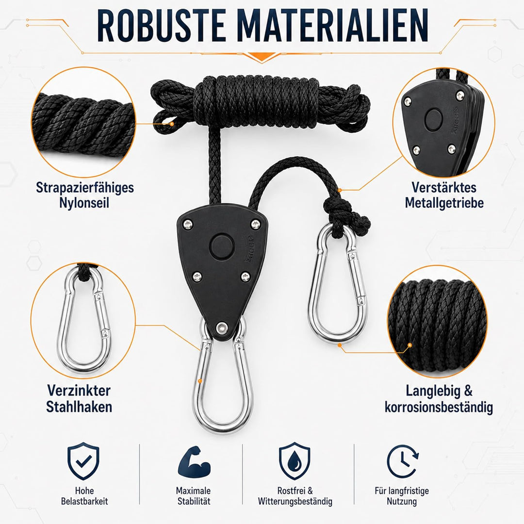 12 Stück 1/8 Zoll Ratchet Hanger, Seilzug Seilratsche mit Haken, Einstellbare Seil Seilhaken Ratsche