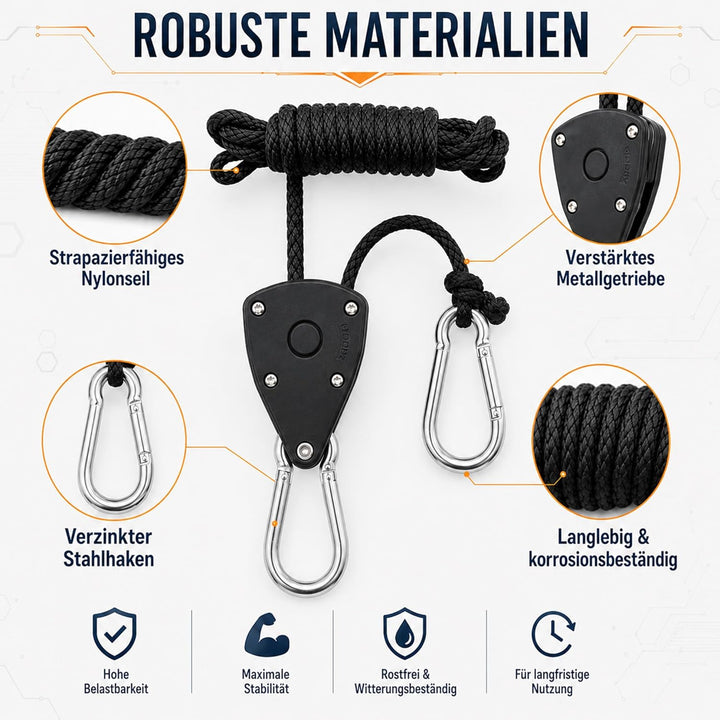 12 Stück 1/8 Zoll Ratchet Hanger, Seilzug Seilratsche mit Haken, Einstellbare Seil Seilhaken Ratsche