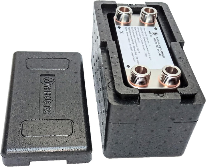 Edelstahl Plattenwärmetauscher Nordic Tec Ba-12-50 50 Platten 100kW 3/4” (Mit Isolierung), Mit Isoli