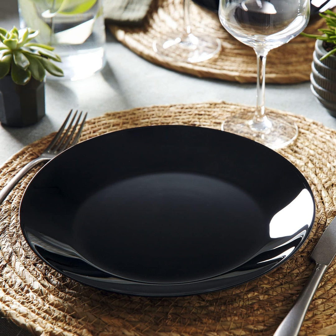 Luminarc Arcopal Zelie Black Glasgeschirr-Set, 12-teilig, 4-Sitzer, schwarz