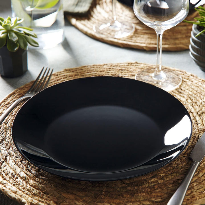 Luminarc Arcopal Zelie Black Glasgeschirr-Set, 12-teilig, 4-Sitzer, schwarz