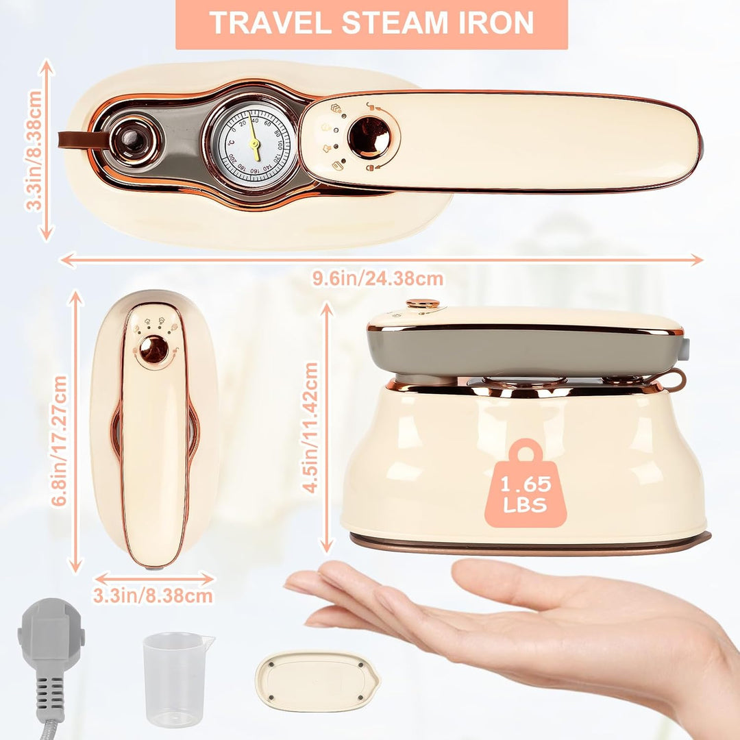Tragbares Dampfglätter, 1200W Handheld Bügeleisen mit 200 ml Wassertank & Klappbarem Griff, 15 Sekun