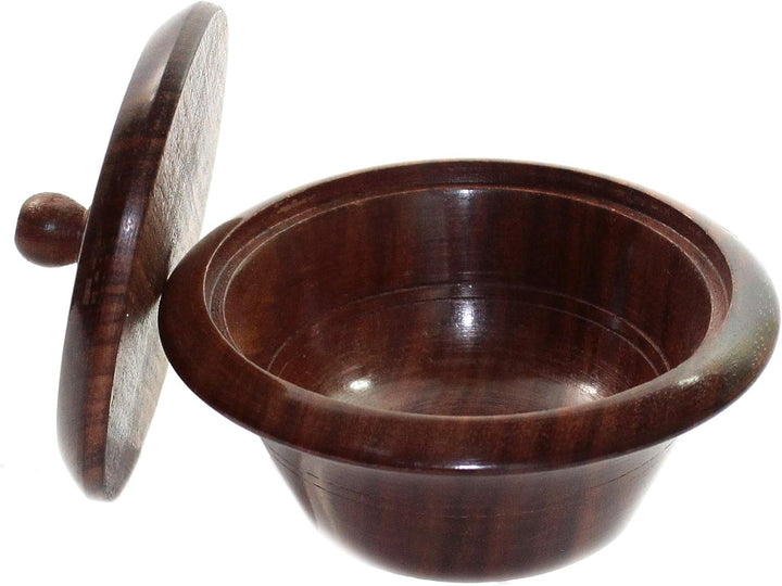 Budawi® - Holz Dose Palisander mit Deckel ca. Ø 10 cm mit Intarsien, Handgearbeitet Schmuck Dose
