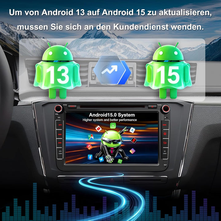 QIIKEN 8" 4G+64G Android 13 Autoradio mit Navi für VW T5 Golf 5 6 Polo Sharan Seat Passat Tiguän, Do