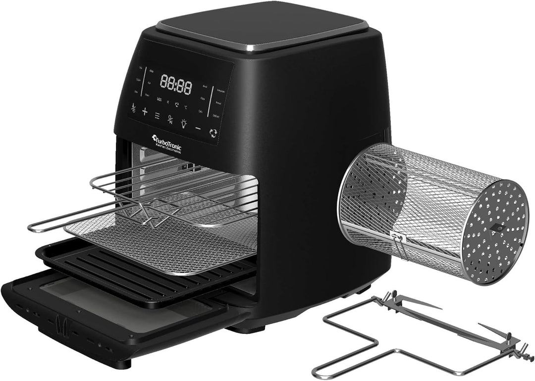 TurboTronic Heissluftfritteuse XXL 12L – Digitale Airfryer & Dörrautomat mit 12 Programmen, Fettfrei