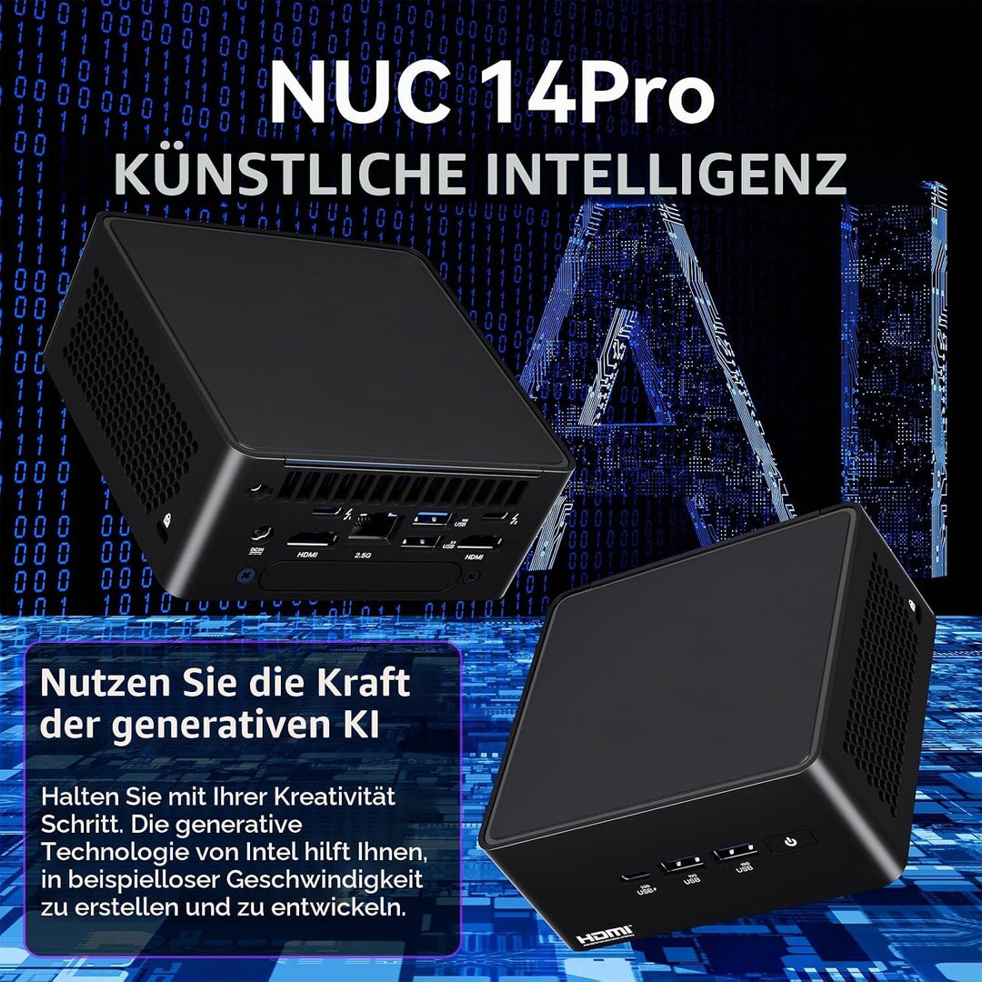 NUC 14 Pro, for ASUS NUC 14 Pro，Intel NUC 14 Pro NUC14RVH Revel Canyon AI Mini-PC, Core Ultra 7 155H