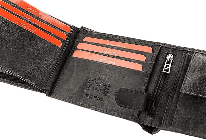 Pierre Cardin Geldbeutel Herren - Elegante Portemonnaie Herren Echtes Leder mit Geldscheinfach 10 Ka