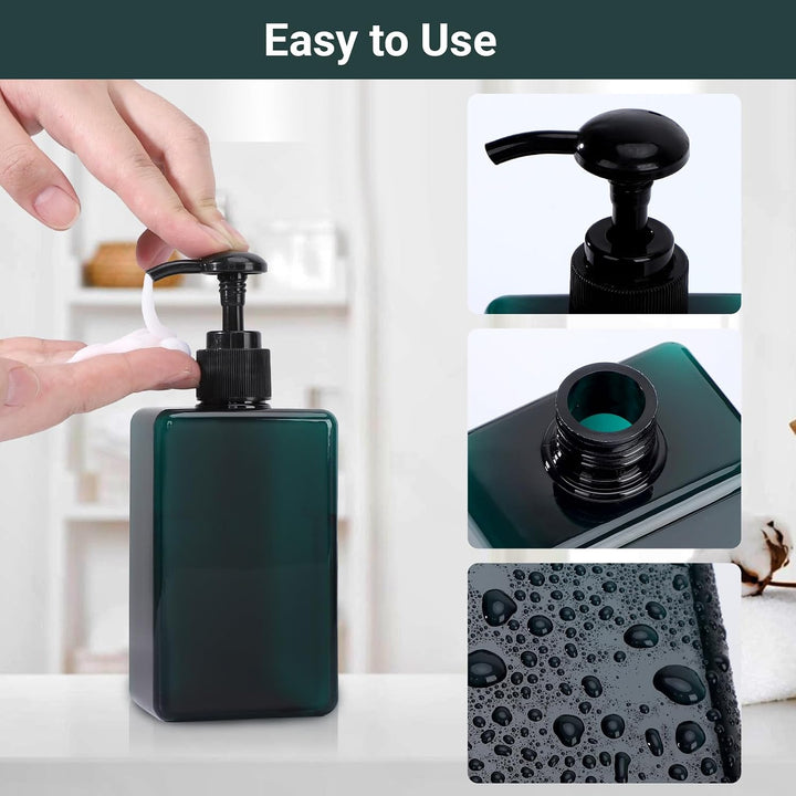 Suream Nachfüllbare Pump-Pressflaschen, Shampoo- und Conditioner-Spender, 280 ml, nachfüllbare Kosme