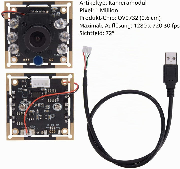 USB Kameramodul, IR Kameramodul Chip Infrarot Gesichtserkennungs Kamerasensor Modul, 1280x720 30fps