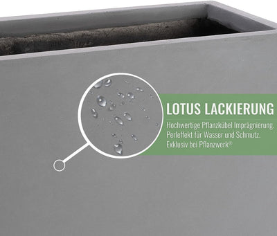 Pflanzwerk® Pflanzkübel Bodenvase Fiberglas Conic GRAU 80x40x40cm *Frostbeständige Blumenkübel* *Deu