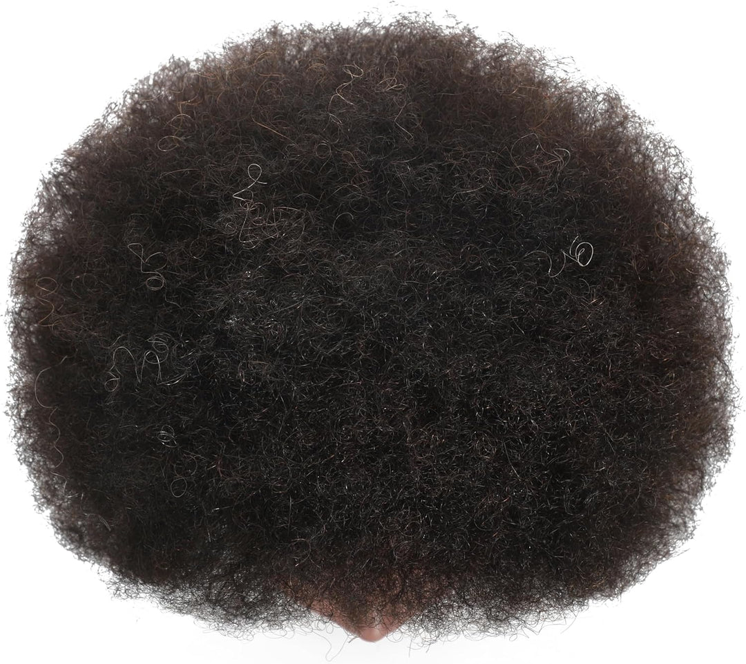 Training Head African American with 100% Human Hair Mannequin Head Cosmetology Afro Hair Manikin Hea