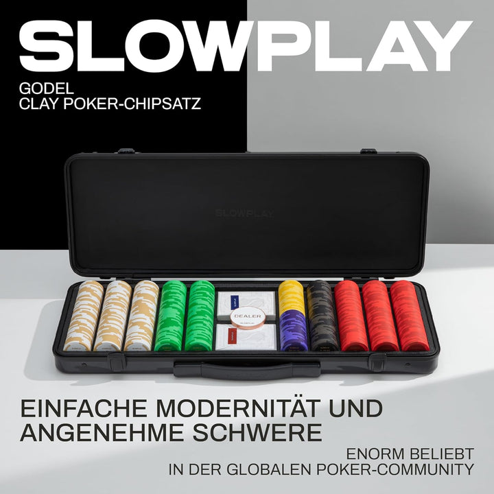 SLOWPLAY Godel 14g Ton Pokerchips-Set für Texas Hold’em, 300 STK [mit Werten] Verfügt über einen hoc