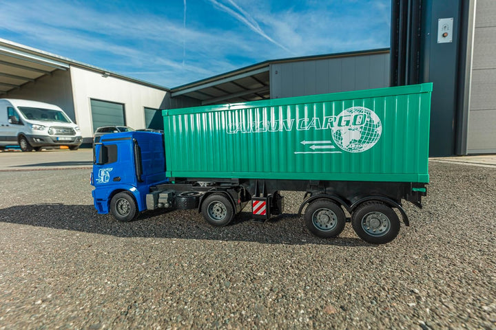 Carson 500907671 1:20 MB Arocs mit Container 100% RTR - Ferngesteuertes Fahrzeug, LKW mit Licht- und