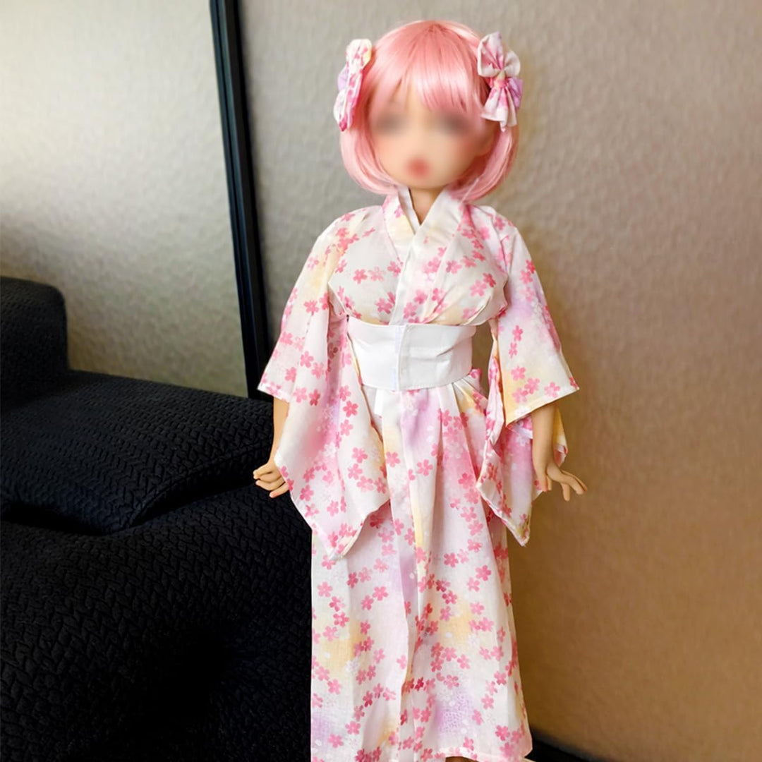 Puppenkleidung für 80–100 cm Puppen, Kimono-inspiriertes Puppenoutfit, Cosplay-Set, lebensgrosse Pup