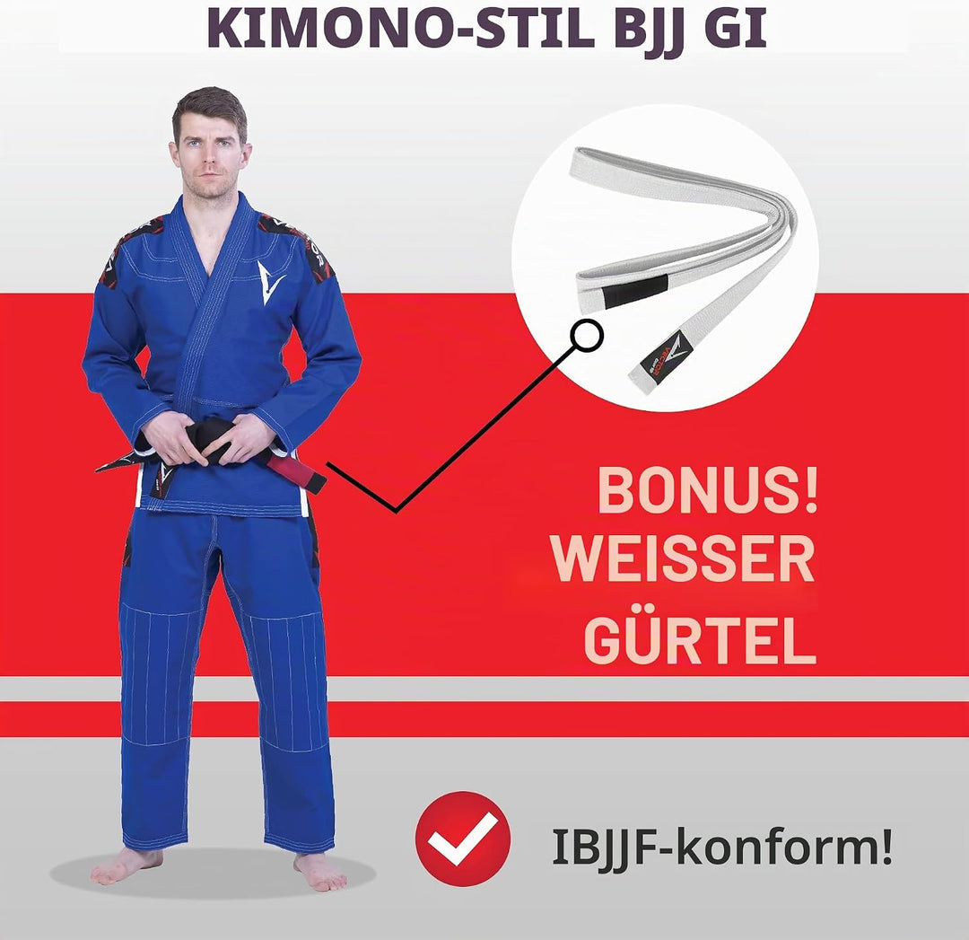 Vector Brazilian Jiu Jitsu (BJJ) Gi Kimono, vorgeschrumpft, geringes Gewicht, in Pearl-Weave gewebt,
