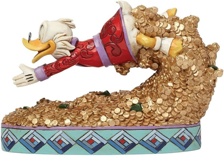 Disney Traditions 4046055 Scrooge McDuck Figurine Schatz Tauchen 12,5 cm, Bunt