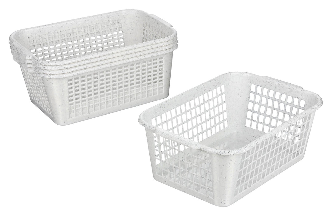 Aufbewahrungskorb 28x20x11cm 4L 5er Set – Allzweckkorb aus robustem Plastik (BPA-frei) – Aufbewahrun