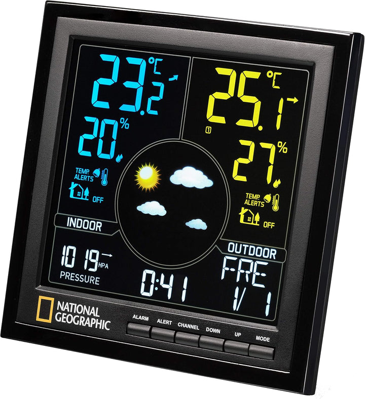 National Geographic Wetterstation Funk mit Aussensensor VA Farb Wetterstation