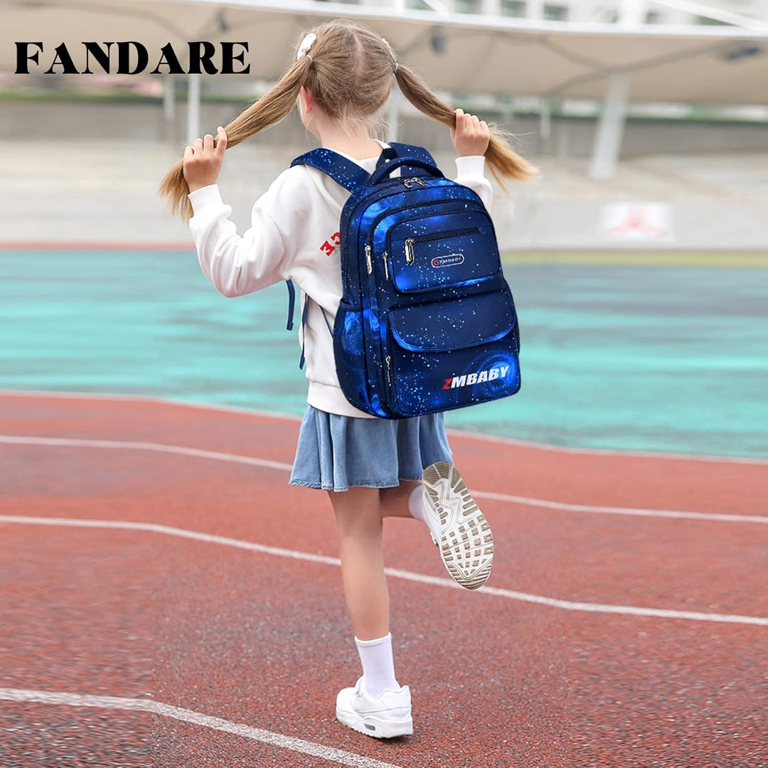 FANDARE Kinderrucksack Schulranzen Mehrfarbig Schultaschen Jungen Mädchen Schulrucksack Schultasche