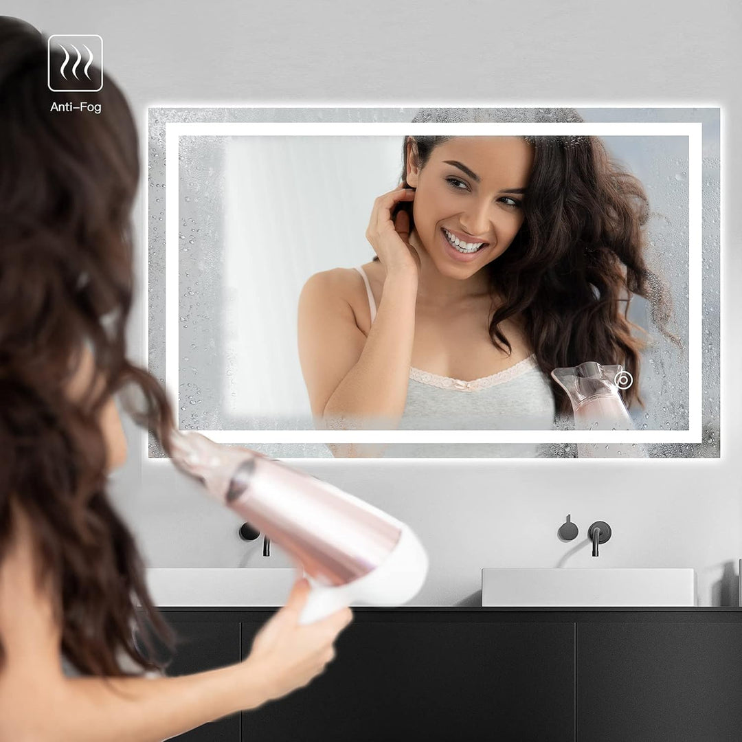 Badezimmerspiegel Dripex Wandspiegel LED Badspiegel mit Beleuchtung mit Touch-Schalter Beschlagfrei