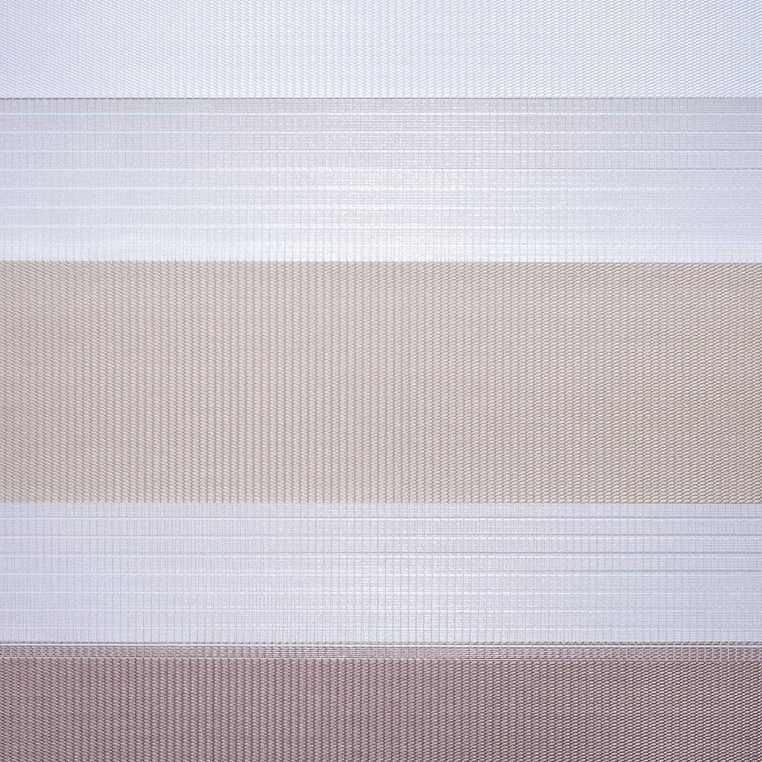 Klemmfix Doppelrollo dreifarbig hell beige Creme weiss - Breite 45 bis 120 cm, Länge 150 cm BZW. 210